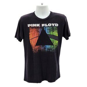Liquid Blue Pink Floyd The Dark Side of the Moon Black Graphic T-Shirt Medium